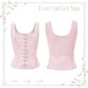 Zando Women Renaissance Corset Vest Pirate Costumes Viking Medieval Corset Top (Pink, L)