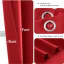 MIULEE Christmas Red Blackout Curtains for Bedroom Living Room 63 Inches Long 2 Panels, Thermal Insulated Room Darkening Drapes Grommet Noise Reducing Light Blocking Window Treatments 40x63 Inch