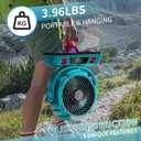 Camping LED Fan with Light, 40000mAh Rechargeable Battery Powered Outdoor Tent Fan with Light and Hook, 6 Speed, Personal USB Desk Fan for Camping, Fishing, Power Outage,Hurricane, Worksite