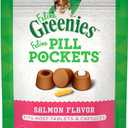 Greenies Feline Pill Pockets for Cats Natural Soft Cat Treats, Salmon Flavor, 3 oz. Pouch (85 Treats) (EXP 09/29/26)