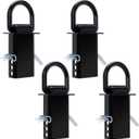 Lonffery Stake Pocket D Rings, 4PCS 18000lbs Heavy Duty Stake Pocket Tie Down for Utility Trailers and Flatbed Cargo Trucks (Black)