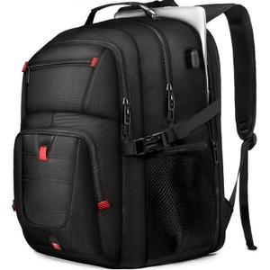 50L Travel Backpack, 17 inch Laptop Backpack for Men, Extra Large Sturdy TSA Friendly with USB Port College School Rucksack Bag Gifts for Him Men Women, Black
