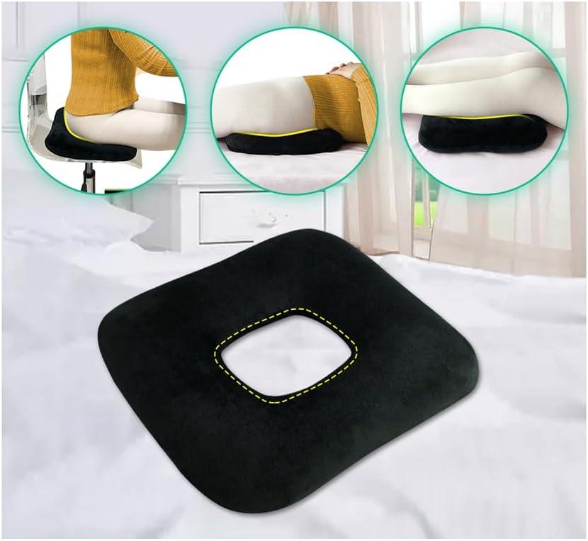 Bed Sore Cushions for Butt Positioning Pillow Pressure Ulcer Cushion Donut Pressure Relief Pillow Wedge for Sleeping Position Wedge After Surgery Turning Back Body Leg Support Medical Seat Cushion (Black)