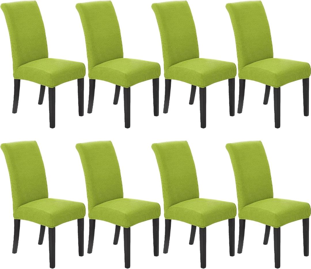 Howhic Stretch Chair Covers for Dining Room Set of 8, Removable Washable Dining Room Chair Covers, Dining Chair Slipcovers Seat Protector, Great Decor for Home and Banquet (Apple Green, 8 Pack)