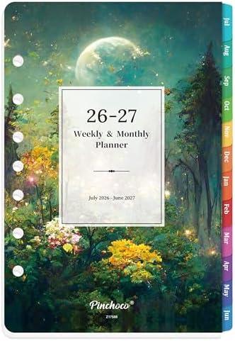 2026-2027 Planner Refills - Planner Refills 2026-2027, JUL 2026 - JUN 2027, 5-1/2" x 8-1/4", A5 Planner Inserts, 26-27 Planner Weekly and Monthly with 7-Hole Punched, Colorful Tabs - Dreaming Moon