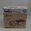 Bella 10"x 20" Ceramic Fold-n-Store Dual Temp Griddle, Fits-anywhere Kitchenware, EverGood Ceramic Nonstick Coating, 2 Temperature Zones up to 400°F​, Dishwasher Safe Drip Tray, 1500 Watt, Oatmilk