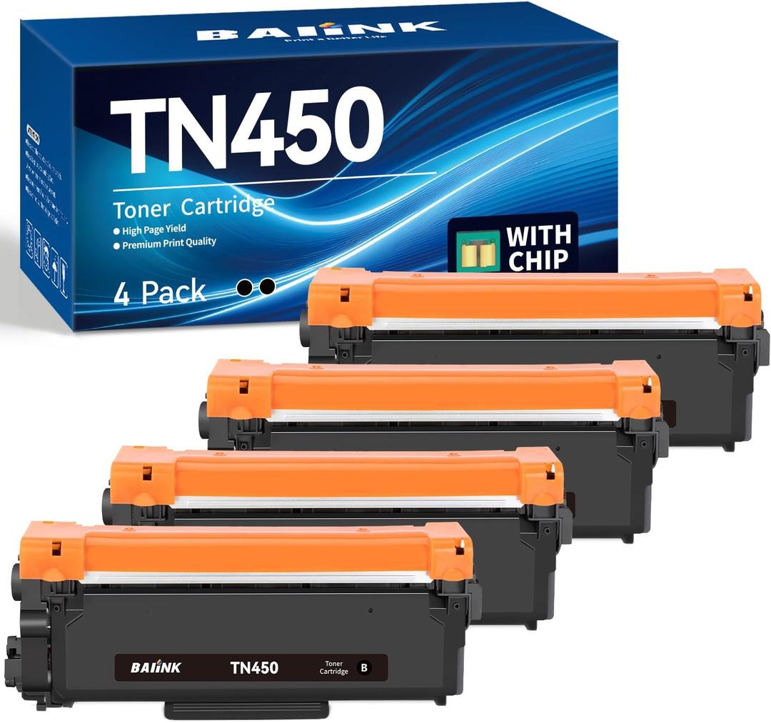 Compatible TN450 TN420 Toner Cartridge Replacement for Brother TN450 TN-450 TN420 TN-420 Compatible with HL-2270DW HL-2280DW HL-2230 MFC-7360N MFC-7860DW DCP-7065DN Intellifax 2840 2940 Printer