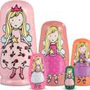 Gejoy Russian Nesting Dolls for Kids Handmade Matryoshka Wooden Stacking Toys Nesting Dolls Collectible Gifts for Winter Christmas Holiday Present Boys Girls Adults Home Decor(Fairy)