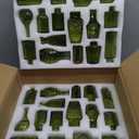 Glass Bud Vases Set of 32 - Green Assorted Small Mini Glass Vases for Flowers, Crystal Vintage Vase Set, Bulk Centerpieces for Table Dcor, Wedding, Home and Events (Green, 32 Pcs)