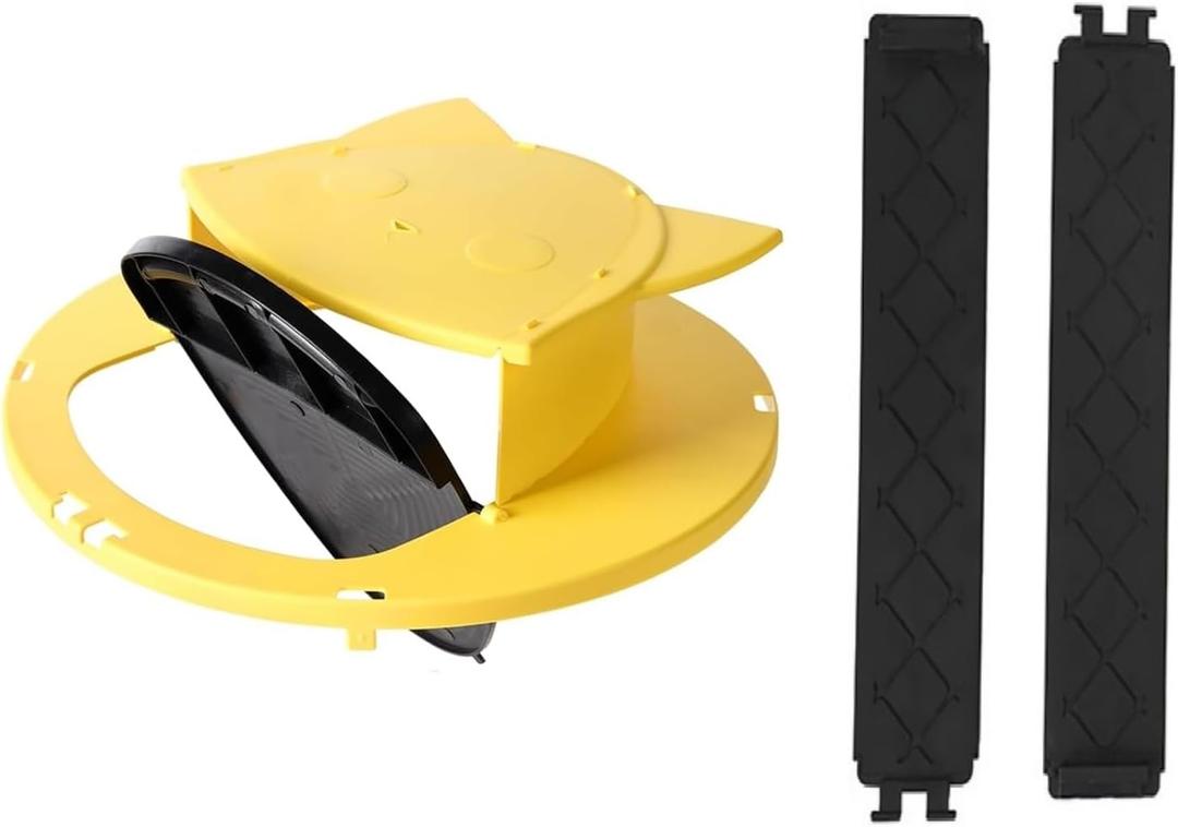 Bucket Lid Mouse Trap, Auto Reset Multi Catch Design, Black Plastic, for 5 Gallon Buckets, Indoor Outdoor Pest Control, Manual Trap Door Style