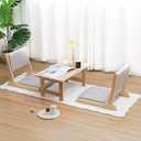 Japanese Floor Chair with Back Support, Foldable Meditation Chair, Legless Tatami Chair with Cushion, Floor Seat for Living Room, Bedroom, Bay Window (2, Gray)