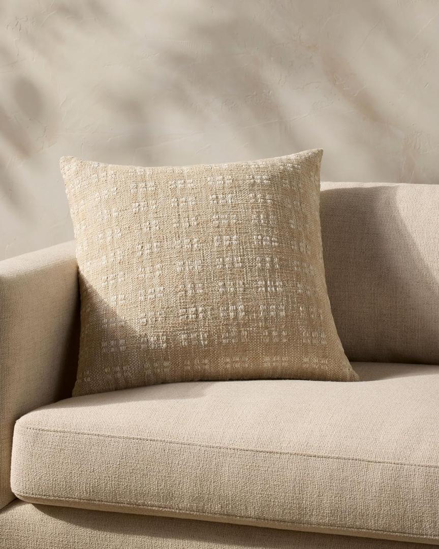 Loloi Magnolia Home by Joanna Gaines Bryn Collection PMH0062 Beige 22'' x 22'' Cover w/Down Pillow