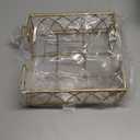Boston International Arch Design Lunch Napkin Holder Caddy, 6.75 x 6.75-Inches, Gold Leaf