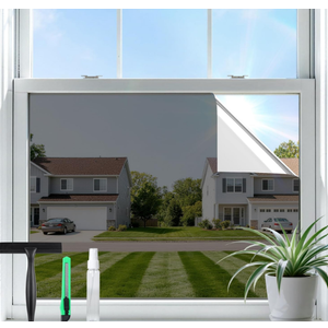 rabbitgoo Window Privacy Film, Black Silver, 23.6" x 78.7"
Window Tint for Home One Way Privacy Window Film UV Blocking Heat Control Static Cling No Glue Daytime Privacy See Out Not in