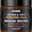 Leather Recoloring Balm, Leather Repair Kit for Furniture, Leather Scratch Remover, Color Restorer for Couch, Car Seats, Leather Paint & Dye for Scratched and Faded Leather-Medium Brown