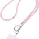 Fashion 31.5" Sparkle Crystal Neck Lanyard,Exclusive Bling ID Badge Holder,Rhinestone Work Name Card Holder,Bonus (1PC) (Pink)