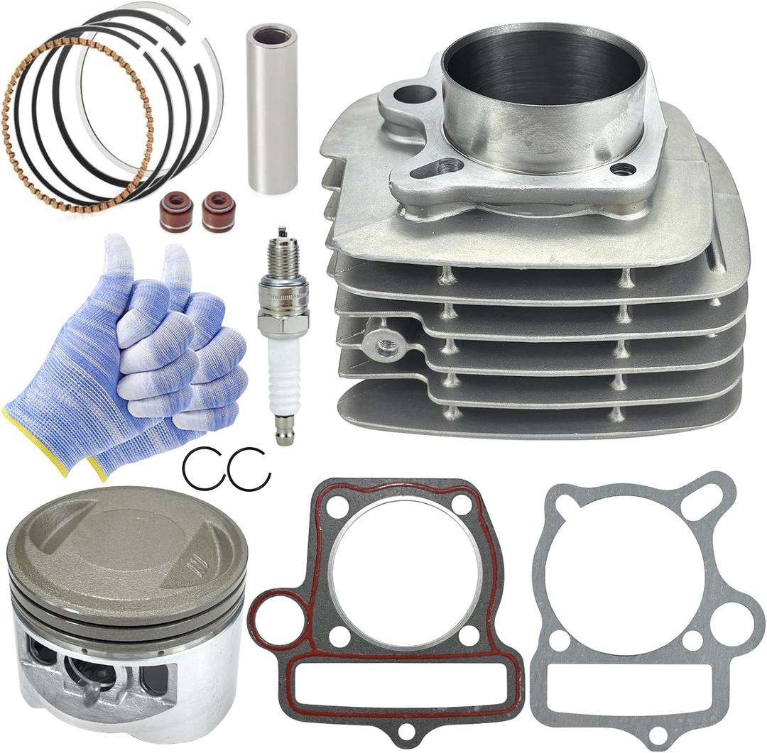YX140 56mm Cylinder Kit with Piston Ring Gasket Spark Plug,Top End Rebuild Kit for 140cc 150cc 1P56YMJ 1P56FMJ 1P56FMJ-5 W150-5 Engine Dirt Pit Bike ATV,High Performance Engine Kits