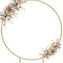 GUANSEN 6.6 FT Round Arch Backdrop Stand, Gold Metal Circle Balloon Arch Stand Wedding Arch Frame for Ceremony Birthday Party Graduation Christmas Decoration