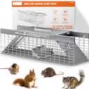 HOMESTEAD Live Rat Trap Indoor/Outside - Squirrel Trap, Have A Heart Animal for Chipmunk, Small Rabbits, Weasel and Similar-Size Rodents, 18"x5"x5", 2 Doors, Fully Assembled