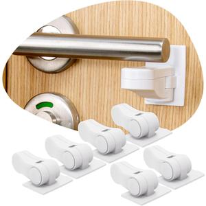 6-Pack Door Lever Lock for Child Safety - Baby Proofing - Child Proof Handle Locks