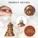 WDS WONDROUS Dog Ornament Christmas Tree Decor - Glass Animal Ornament, Cute Gold Christmas Hanging Ball Decor, Small Xmas Ornaments for Tree Winter Holiday Decor Gift(2.55)