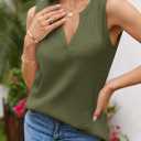 Womens Tank Tops V Neck Waffle Knit Summer Casual Sleeveless Tee Shirts | Sleeveless Tunic Tops, Loose Fit, Summer Casual
