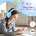 INFURTURE Active Noise Cancelling Headphones, Kids Bluetooth Headphones Wireless Over Ear Headphone, 85/94dB Volume Limited, 50H ANC & 90H Normal Playtime,for Airplane/Train/Auto/idea Gift