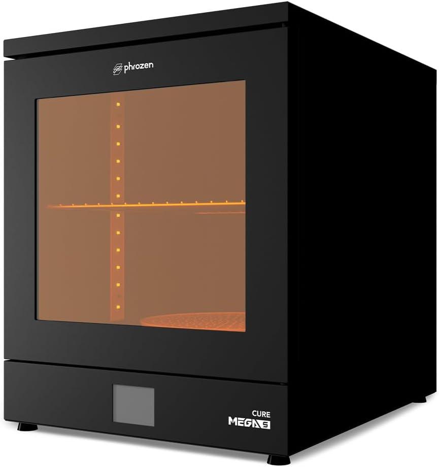 phrozen Cure Mega S 3D Printer Resin Curing Station, UV Light Post Lamp, DIY Curing Enclosure 360 Degree Transparent Turntable for LCD/DLP/SLA, Solidify Photosensitive Resin 405nm 3D Printed Models