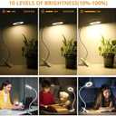 Woputne Desk Clip on Lamp for Reading Home Office, with 5V 2A Adapter, 10 Dimmable Brightness 3 Modes, Clamp Reading Light for Bed Headboard, Craft (White)