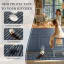 Kitchen Rugs Sets of 2-Non Slip Kitchen Mats for Floor-Thick Stain Resistant Vintage Kitchen Floor Mat Runner Carpet for Hallways Entryway Laundry Room WashableNavy Blue 20"x47"+20"x32"