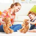 HyDren 18 Pcs Bear Stuffed Animals Bulk 12 Inch Soft Plush Bears Doll with Bows Small Stuffed Toy for Girl Boy Baby Shower Christmas Valentine Birthday Decor Gift Party Favors (Light Brown)