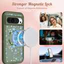 for Google Pixel 9 Pro XL Case - Compatible with MagSafe Women Cute Girls Magnetic Protective Cover Blue Flowers Floral Unique Design Heavy Duty Shockproof Phone Case for Pixel 9 Pro XL 6.8"