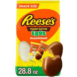 REESE'S Assorted Flavored Snack Size Peanut Butter Eggs, Candy Bag, Easter Candy, 28.8 oz (EXP 07/31/26)