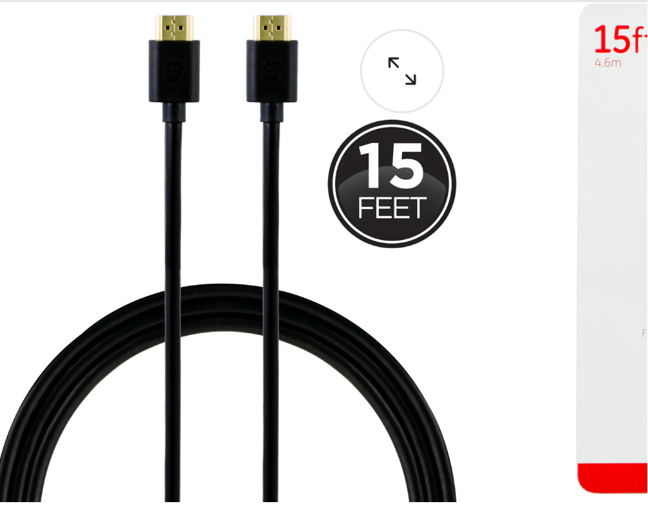 GE 15ft. HDMI Cable with Ethernet,Black