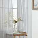 HLC.ME 2 Piece Semi Sheer Voile Drapery Window Curtain Grommet Panels for Bedroom (54" W x 95" L, Silver Grey)