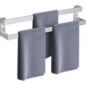 Brushed Nickel Double Towel Bar,Towel Rack for Bathroom Stainless Steel Wall-Mounted Bathroom Hardware Accessories 32 Inch