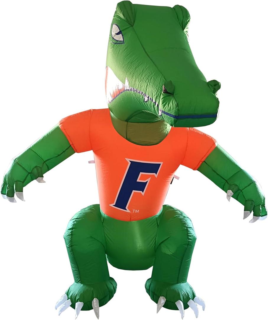 Logo Brands NCAA Florida Gators 7ft Inflatable Yard Mascot  Easy Inflation with 12V Blower, LED Lights for Indoor/Outdoor Fun