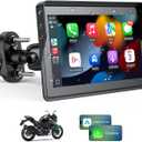 WonVon 5 Inch Motorcycle Carplay GPS Navigation System with Apple Carplay and Android Auto Portable Screen with Dual Bluetooth, Navigation, Siri, Google Assistant（Not Inchluded TPMS）