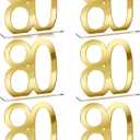 6 Pcs Mirror Gold 80th Birthday Decorations for Men and Women Acrylic Anniversary Decorations Table Numbers Centerpieces for Birthday Party