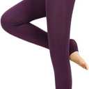Romastory Winter Warm Leggings Women Elastic Thick Thermal Legging Pants Fleece Lined Tights (Small-Medium, Purple)