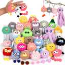 LiYiQ 30 Pcs Cute Plush Keychains Kawaii Keychain Bulk for Birthday Goodie Bags Pinata Toys Classroom Prizes Party Favors