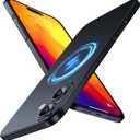 Magnetic Slim Designed for iPhone 16 Plus Case[Compatible with MagSafe],Thin Finish Skin Hard Back Case [Non Yellowing] Ultra Protective Fit Cover with Camera Protection 6.7 Inch (Solid Black)