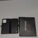 Defencase for iPhone 14 Pro Max Magnetic Wallet Case Compatible with Magsafe with RFID Blocking Zipper Strap Card Holder for Women Men, PU Leather Detachable Case for iPhone 14 Pro Max (6.7"), Black