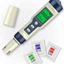 pH Chlorine Meter, Digital ORP Meter, Salinity Tester for Saltwater Pool, pH PPM EC Monitor for Hydroponics, SPA 7 in 1 pH Test Kit