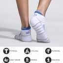 Lapulas Athletic Running Ankle Socks, Low Cut Cushioned Anti-Blister Tab Sports Socks Men Women 6Pairs (Small, New White)