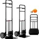 Folding Hand Truck Heavy Duty, 600 LB - 800 LB Moving Dolly Cart, Compact Foldable Alloy Steel Design, Adjustable 47.5"/51.5", 8" Solid Rubber Wheels, Ideal for Warehouse, Home, Office, Small Business