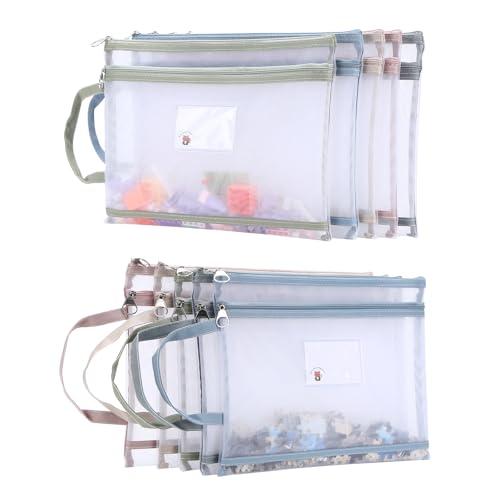 Mesh Toy Storage Bags with Handles – Reusable Zipper Pouches for Magna Tiles, Building Blocks, Puzzles & Figurines | Durable Mesh Zip Bags for Kids Organization and Classroom (20 bags)
