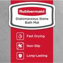 Rubbermaid Stone Bath Mat, Non-Slip Diatomaceous Earth Shower Mat for Bathroom Floor, Super-Absorbent and Quick Drying Mat for Outside Tub or Shower, 23.6" x 15.3", Easy Clean, Gray