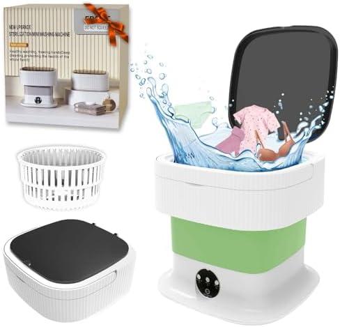 Portable Washing Machine, 16L Mini Washing Machine,60W Foldable Washer and Dryer with Spin for Travel, Underwear, Baby Clothes