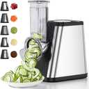 Electric Cheese Grater - 5in1 Cheese Shredder With Container for Kitchen.Upgraded Electric Vegetable Chopper for Block Cheese,Salads and Fried Potatoes (Black)